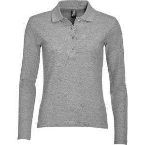 SOLS Dames/dames Podium Lange Mouw Pique Katoenen Polo Shirt (Grijze Mergel)