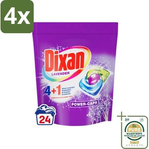Dixan Power Caps - Wasmiddelcapsules en Vlekverwijderaar - Extreme Power - Gekleurde Was - Lavendel - 24 Wasbeurten - Voordeelverpakking - 4 stuks - Gekleurde was - Lavendelgeur