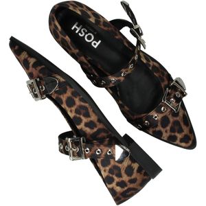 POSH by Poelman Ballerina's - Dames - Bruin - Maat:36