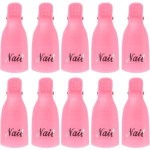 Nagellak Remover Clips - Lichtroze - 10 Stuks - Voor Gellak en Acryl Verwijderen