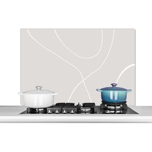 Spatscherm keuken - Line art - Abstract - Minimalisme - Pastel - Keuken - Spatwand - 100x65 cm - Keuken achterwand
