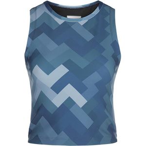 Re-Born Sport Crop Top Dames - multi blauw - Maat XS