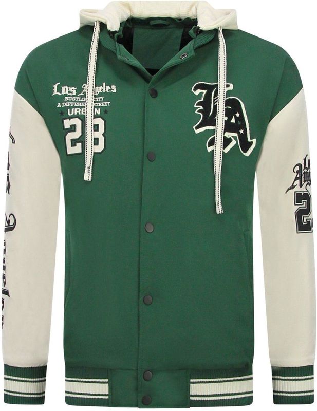 Enos Baseball jas met capuchon oversized bomberjack