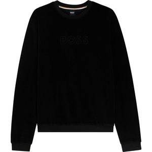 BOSS - Velours Sweatshirt - Zwart - Heren Lounge Trui