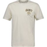 GANT - T-Shirt - Crème - Effen