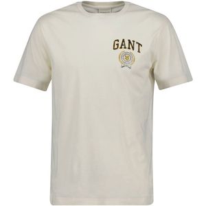 GANT - T-Shirt - Crème - Effen