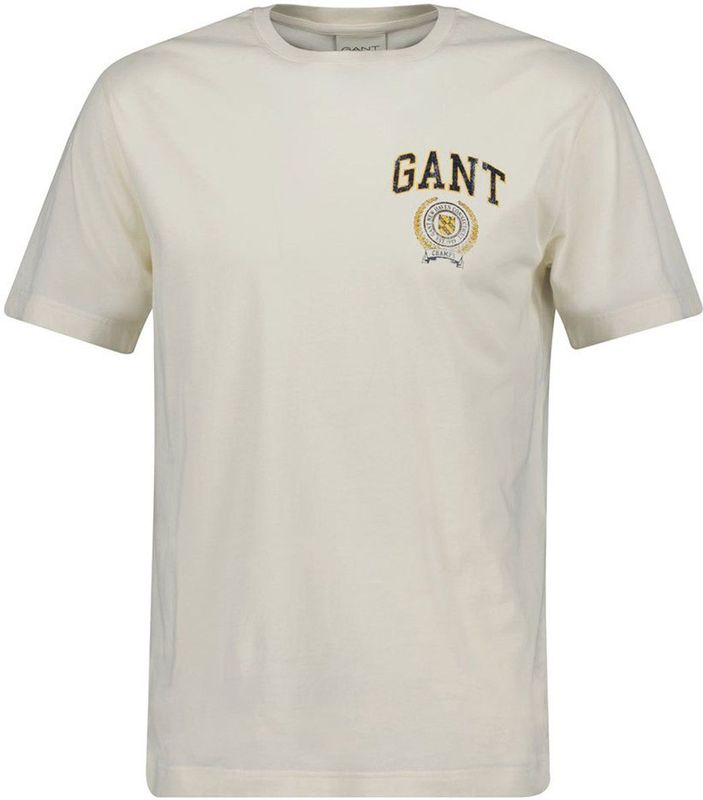 GANT - T-Shirt - Crème - Effen