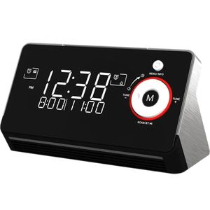 Wekkerradio - Zwart - FM Radio Wekker - Digitaal - Led Display Klok - DAB Plus - Multifunctioneel