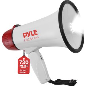 Pyle PMP37LED Megafoon Speaker PA Bullhorn met Sirene LED Lights 30 Watt Verstelbare Volumeregeling