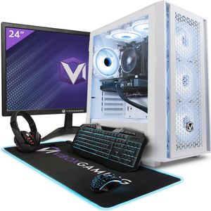 Vibox V-107 Game PC - 24"" Scherm Pakket - AMD Ryzen 5 4500 Processor 4.1GHz - Nvidia RTX 4060 OC 8GB - 16GB RAM - 480GB SSD - Windows 11 - WiFi