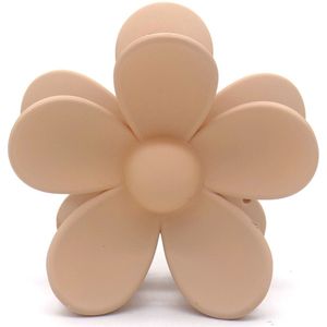 Haarklem Bloem Beige - Hairclip - Haarspeld - 7cm - Luxe Haarklem - Cadeautje - Flower power - Dames - haarklem bloem