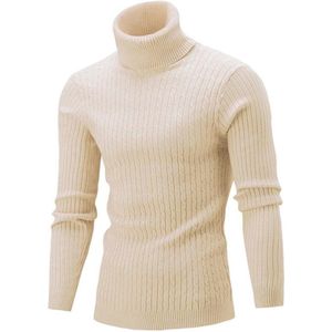 Gebreide rolkraagtrui voor heren - Slimfit warme basic sweater