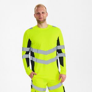 Engel - 9545-182 - Hi-Vis T-shirt - Geel/Zwart - Lange Mouwen - EN ISO 20471 Klasse 2