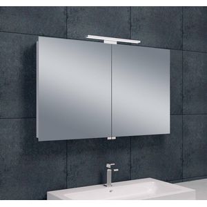 Saqu Essentials Spiegelkast - met LED verlichting - 100x60x14 cm - Spiegel Badkamerkast