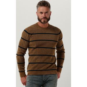 Cast Iron R-neck Regular Fit Chenille Cotton Plated Truien & Vesten Heren - Sweater - Hoodie - Vest- Camel - Maat 3XL