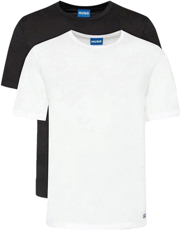HUGO - Naolo - T-shirt - Blauw - 2-delig met Merklabel aan de Zoom