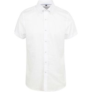 Suitable - Short Sleeve Overhemd Linnen Wit - Heren - Maat S - Regular-fit