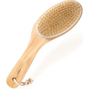 Simia™ Ergonomische Dry Brushing Huidborstel met Natuurlijke Haren - Huidverbetering - Anti cellulitis brush - Lichaamsborstel - Droogborstel