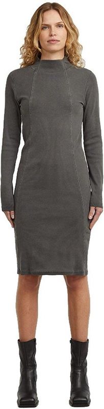 G-STAR Washed Slim Rib Jurk Wmn, grijs (Asfalt Gd D27164-e127-b575), XXS