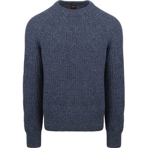 BOSS Klacier Trui Wool Blend Navy - Maat L - Heren - Pullovers