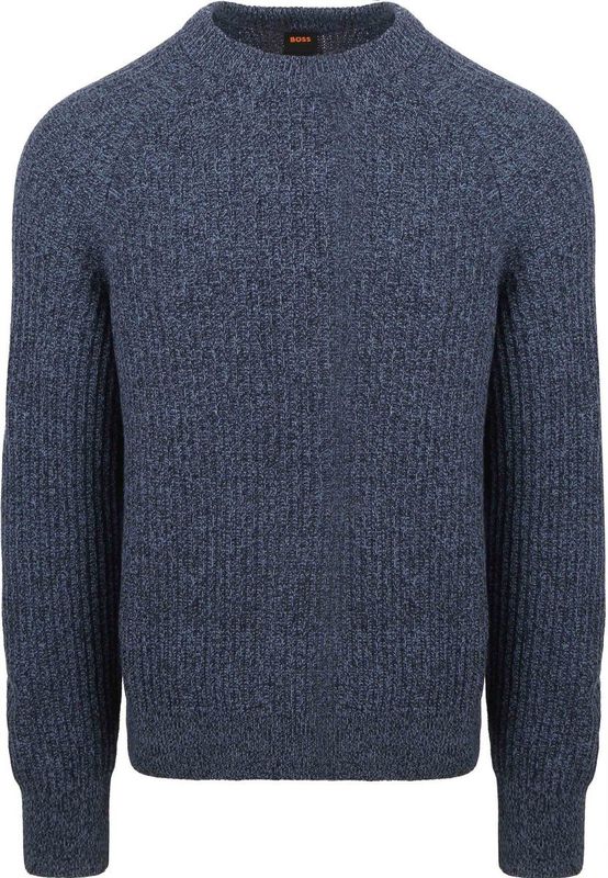 BOSS Klacier Trui Wool Blend Navy - Maat L - Heren - Pullovers