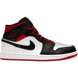 Air Jordan - 1 Mid Alternate Bred Toe - Sportschoenen - Zwart/Rood/Wit - Leer
