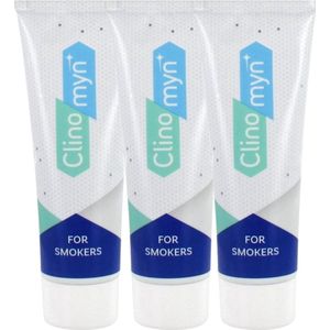 Clinomyn Rokers Tandpasta - Voorkomt en Verwijdert Nicotine Aanslag op Tanden - Voordeelverpakking 3 x 75 ml