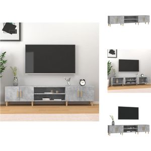 vidaXL TV-Meubel - Betongrijs - 180 x 31.5 x 40 cm - Trendy - Duurzaam en Met Voldoende Opbergruimte - Kast
