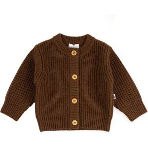 Gebreid Wollen Baby Vestje - Merinowol - Brunette 62
