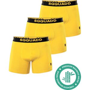 SQQUADD® Bamboe Ondergoed Heren - 3-pack Boxershorts - Maat S - Comfort en Kwaliteit - Voor Mannen - Bamboo - Geel