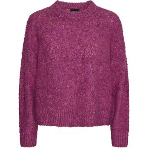 Pieces Trui Pcnatherine Ls O-neck Knit Bc 17142442 Beetroot Purple/melange Dames Maat - M