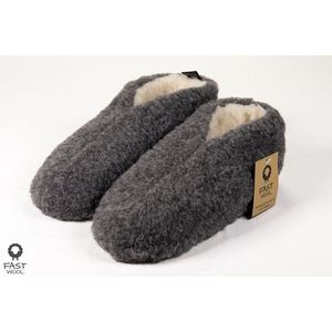 FAST WooL, Spaanse sloffen, 100% wol, grijs, maat 42
