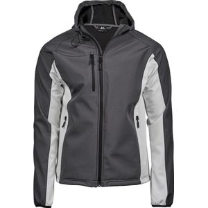 Tee Jays Heren Lichtgewicht Performance Hooded Soft Shell Jacket (Donkergrijs/Off Wit)