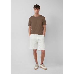 s.Oliver RED LABEL - Relaxed Fit - Bermuda - Katoen - Effen, Logoprint, Tunnelkoord, Elastische Band