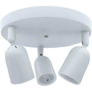 Drievoudig Plafondspot armatuur - Kantoorlamp - LOCASTE - Voor 3x GU10 lampjes - Wit