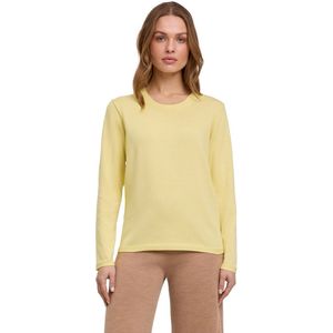 FALKE Basic Crew Neck elegante klassieker katoen trui dames geel - maat M