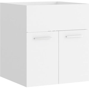 vidaXL - Wastafelkast - 41x38,5x46 - cm - bewerkt - hout - wit