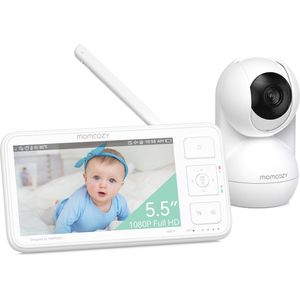 Video Baby Monitor met 5.5 Inch 1080p Scherm - Nachtzicht, 2-Weg Audio en Tot 500 m Bereik