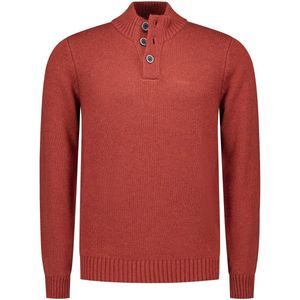 NZA - Wollen Trui - Rood - Met Knoopkraag