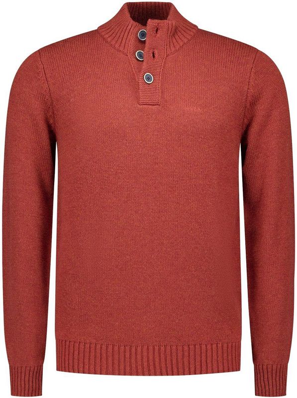 NZA - Wollen Trui - Rood - Met Knoopkraag