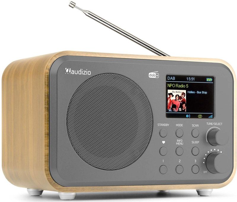 Audizio - Milan - DAB Radio - Bamboe - Retro met Accu en FM Radio