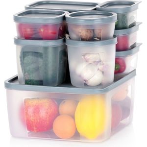 Voedselcontainers met Deksel 10 stuks - Vershoudbakjes - Diepvriesbakjes - Vershouden - Bakjes