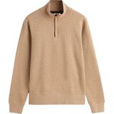 Gant - Halfzip Sacker Trui Beige - Heren - Maat XL - Regular-fit