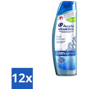 Head & Shoulders - Anti-Roos Shampoo - Pure Intense - Hoofdhuid Detox - 250 ml - Voordeelverpakking - 12 stuks