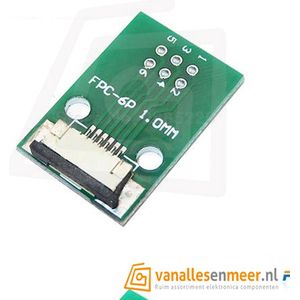 FPC/FFC flat cable PCB 6P 1mm met connector