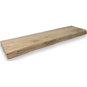 Zwevende wandplank 80 x 20 cm oud eiken boomstam - Wandplank - Wandplank hout - Fotoplank - Boomstam plank - Muurplank - Muurplank zwevend