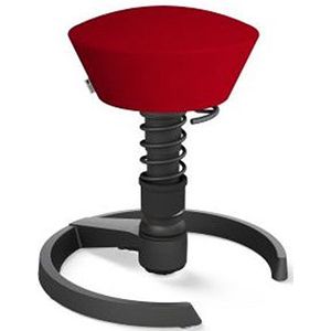 Aeris Swopper - ergonomische bureaukruk - zwart onderstel - rode zitting - harde wielen - mesh - standaard