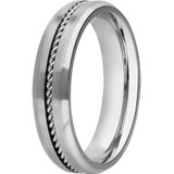 Lucardi Kinder Stalen ring kabel - Ring - Staal - Zilver - 14 / 44 mm