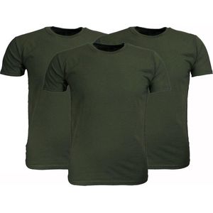 Fruit Of The Loom Blanco Katoenen T-Shirts 3-Pack Olijf Groen