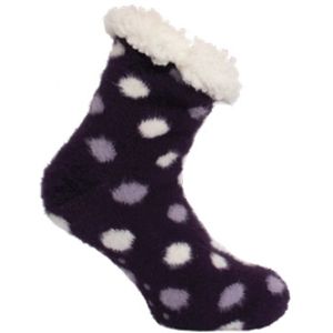 Winter huissokken met kraagje en anti slip